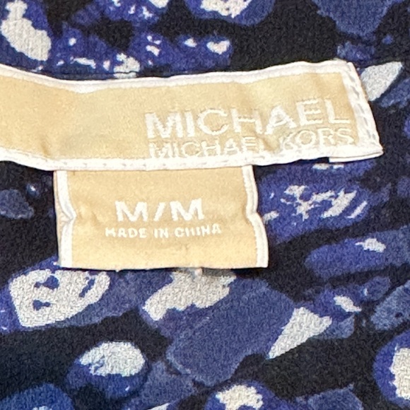 MICHAEL KORS Printed Draw String Tie Kimono Sleeve Handkerchief Blouse - Picture 11 of 13